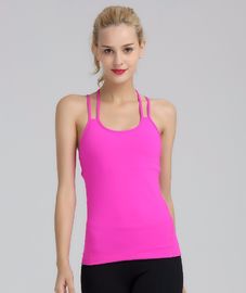 Wholesale high quality fitness top cross back detailed fitness tank top