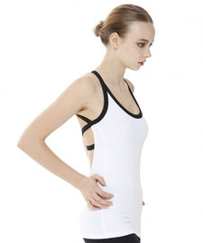 white color fitness top nylon spandex white fitness clothes