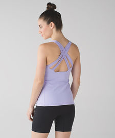 strappy-back scoop-neck with with removable bust cup womens active wear tops