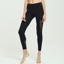 Wholesale mesh panel high waisted yoga pants with pockets