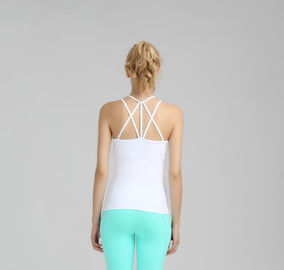 Wholesale high quality fitness top cross back detailed fitness tank top