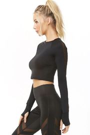 High quality women new design long sleeve fitness wear crop top