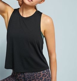 Nylon spandex fitness loose gym tops women sleeveless workout shirt