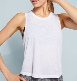 Nylon spandex fitness loose gym tops women sleeveless workout shirt