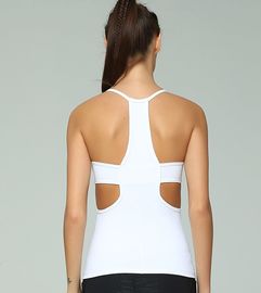 Stylish neckline designed open back blank yoga tank tops