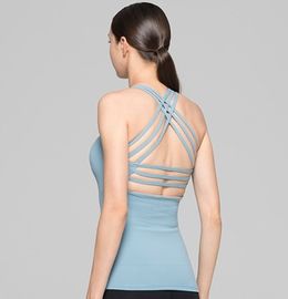 Custom label sports tank top strappy back private label fitness wear