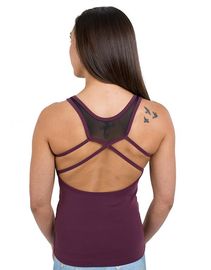 Hot sale fitness yoga top with mesh detail fitness tank top