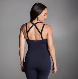 Cheap wholesale tank top front sexy mesh decorated cheap ladies yoga tank top