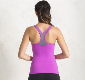 Tank top with breathable mesh decoration custom made yoga tank tops