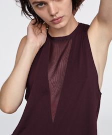 High quality front sexy mesh decorated tank top hot girls sexy tank top