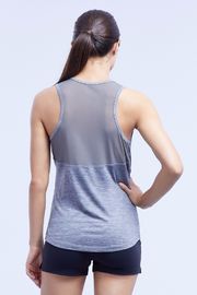 Sexy v neck yoga top back mesh designed nylon performance yoga tank top