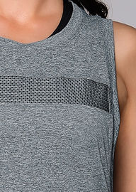 work out apparel woman mesh panel loose sexy women tank top