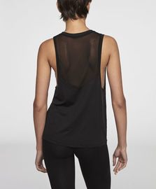 Best quality back mesh panel round neck woman gym tank top