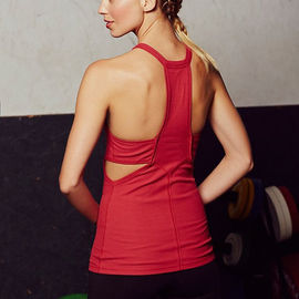 high neckline with circle collar for slip-free stretching custom gym tank top