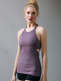 high neckline with circle collar for slip-free stretching custom gym tank top