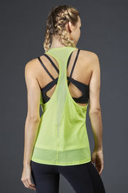 Cool&power mesh racer back relaxed fit, hits mid-hip polyester gym tank top
