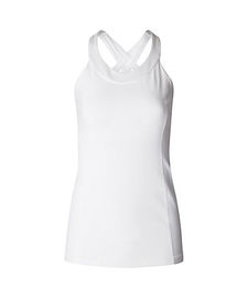 strappy-back scoop-neck with with removable bust cup womens active wear tops