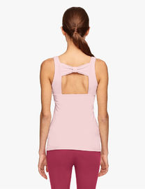 Fitness tops performance custom bow back detail cute gym tank top