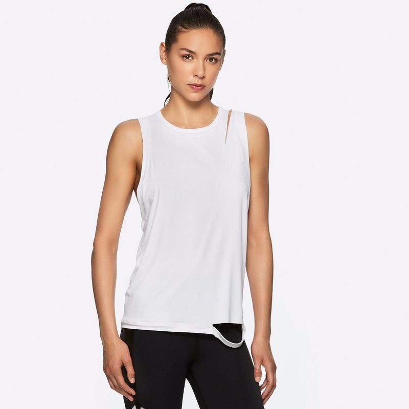 High quality slash detail gym top dry fit athletic tank top