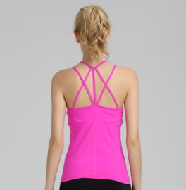 Wholesale high quality fitness top cross back detailed fitness tank top